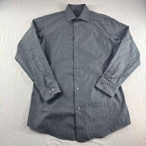 Marc Anthony Slim Fit Shirt Mens 15.5 32/33 Gray Long Sleeve Button Up Preppy